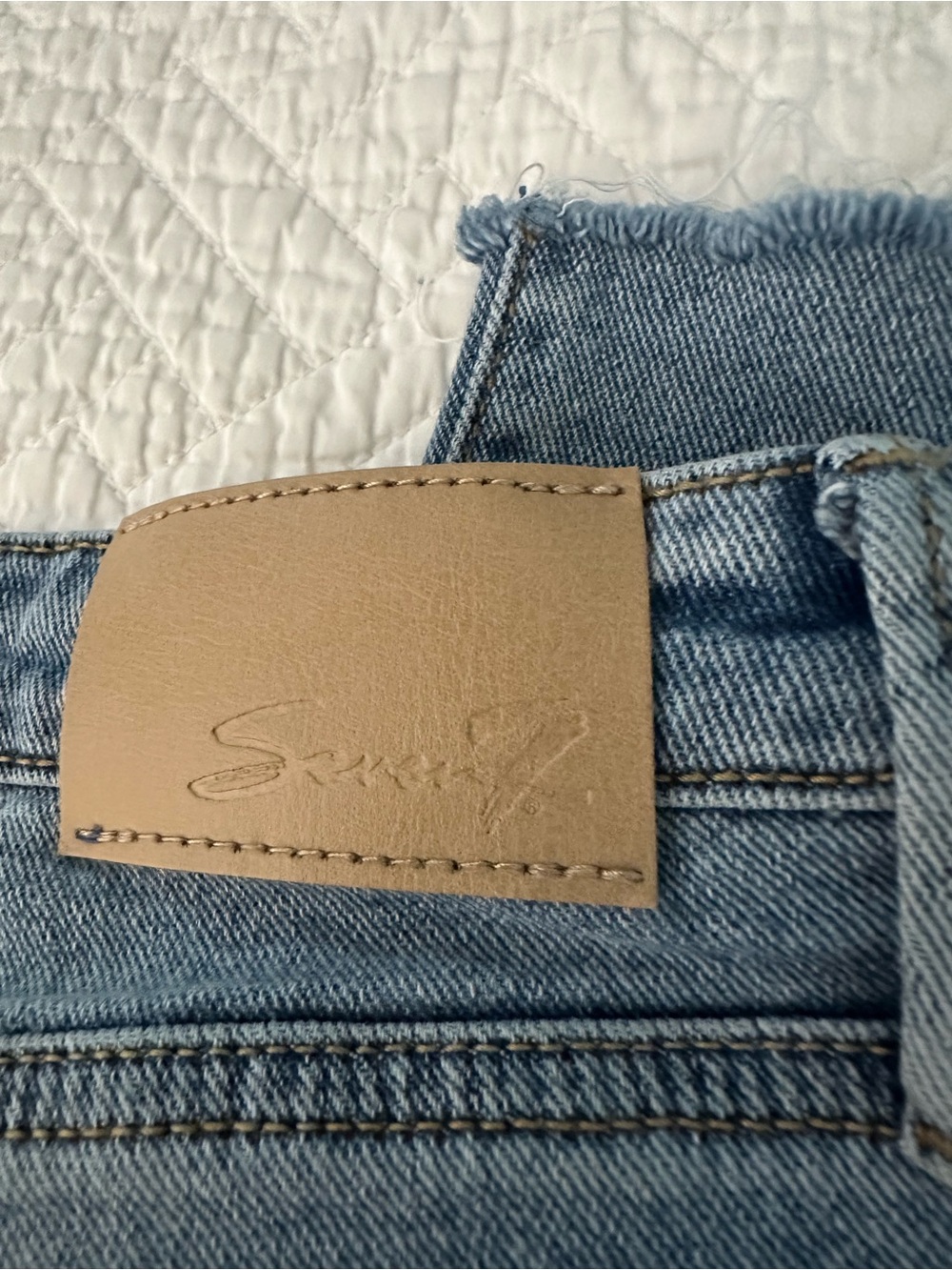 Seven7 Women's Light Blue High Rise Distressed Slim Flare Jeans Size 12 - Picture 9 of 11